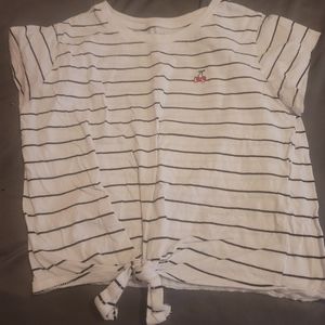 Women's white and black stripped crop top, Size XS, Brand Tbar limited